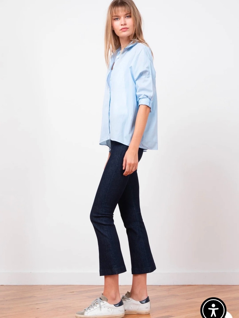 Dark Blue Women's Wide-Leg Jeans